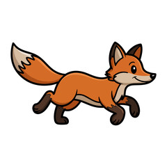 cute running fox vector icon