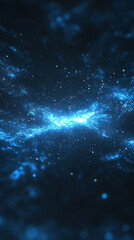 Cinematic cosmic background featuring blue glowing stars, stardust, and nebula dust symbolizing universe, exploration, space travel, and celestial beauty