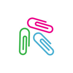 Obraz premium papper clip logo icon illustration flat