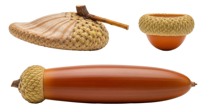 Isolated Acorns Different Shapes Types Quercus Fruits Seeds Nuts Oak Tree Harvest Season Nature