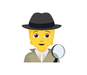 sherlock holmes detective non-binary person smiling smile private investigator clue emoji symbol sign icon vector illustration isolated flat