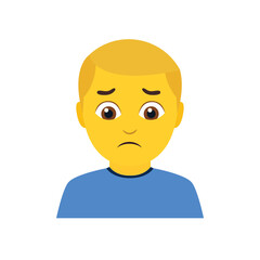 sad man frown frowning head character person emoji symbol sign icon vector illustration isolated flat
