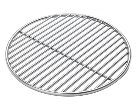 Metal barbecue grill isolated on transparent background for grilling and cooking food