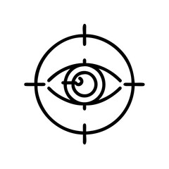 Eye symbol in target design with circular crosshairs  
