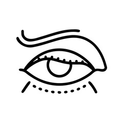 Minimalistic line art representation of a human eye  