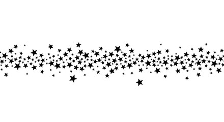 Black star pattern on white background, scattered stars.