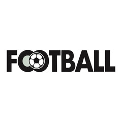 Bold text football logo design featuring a stylized soccer ball element vector