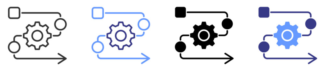 workflow icon set multiple style