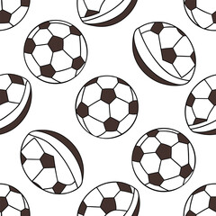 Classic soccer balls pattern repeat seamless sports game play athletic design