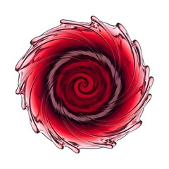 Abstract Swirl of Red Kombucha, a Probiotic Fermented Tea for Gut Health, Isolated on White Background
