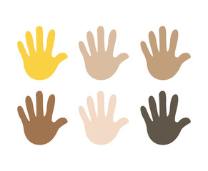 raised hand high five fingers spread hands emoji symbol sign icon vector illustration isolated flat stop