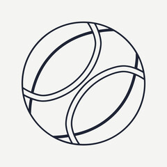 Simple outline of a basketball with classic panel lines easy sports graphic icon