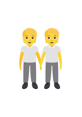 couple people person non-binary standing holding hands cute emoji symbol sign icon vector illustration isolated flat