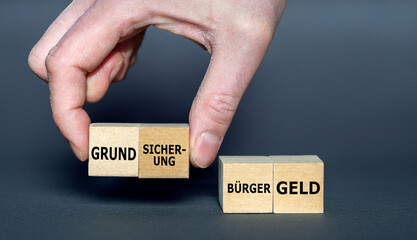 Symbolbild zur Reform 2025: Das B&uuml;rgergeld wird zur Grundsicherung. Darstellung einer politischen Ver&auml;nderung im deutschen Sozialsystem . Fokus auf soziale Gerechtigkeit.