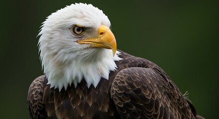 Obraz premium Majestic bald eagle portrait with white head and yellow beak