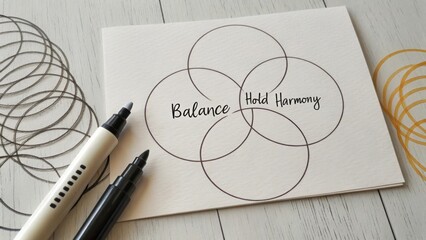 A drawing of overlapping circles labeled Balance and Harmony