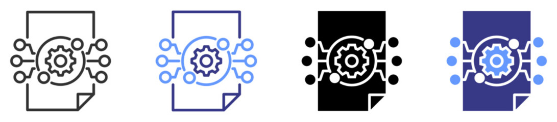 big data icon set multiple style