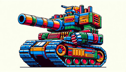 Robot Tank Arcade Game Cabinet Art	
