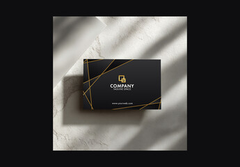 Editable Business Cards Mockup in Black Color.