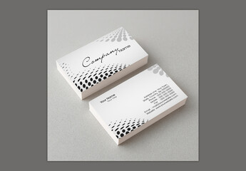 Stacked Business Cards Mockup on Grey Surface.