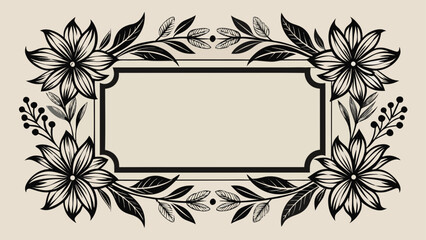 Floral frame with rectangular text area