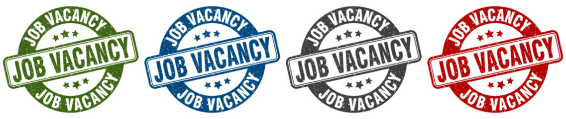 job vacancy stamp. job vacancy round stamp set isolated on white background