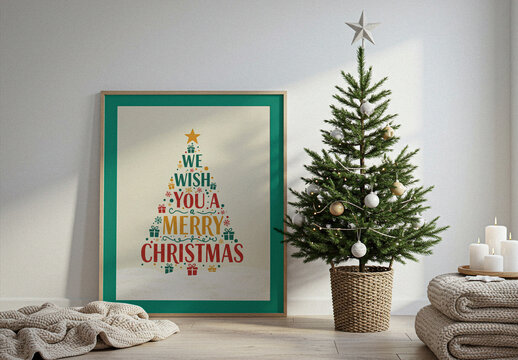 Large Christmas Themed Frame Mockup