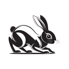 Rabbit Silhouette Vector Illustration – Cute Bunny Animal Design