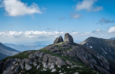 mountain landscape with clouds