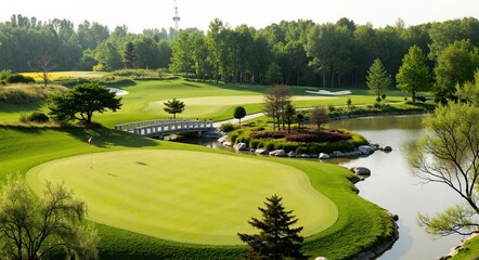 golf course in the morning