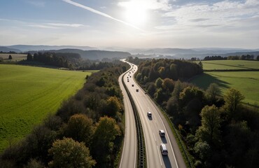 aerial view of highway