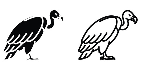Vulture 2 silhouette vector icon set