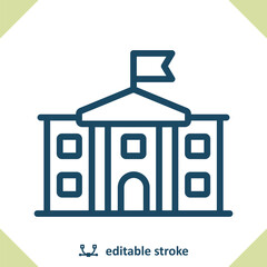 Municipal Building Icon. School, High School, College, University