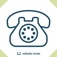 Telephone - Landline - Rotary Phone Icon