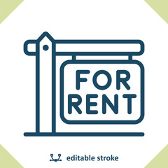For Rent Sign Icon. Real Estate Sign
