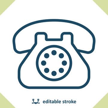 Telephone - Landline - Rotary Phone Icon