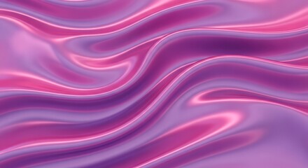 Obraz premium Abstract flowing purple and pink satin fabric with soft light reflections, a luxurious and elegant background