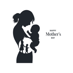 Mother and Child Silhouette Illustration for Mother’s Day