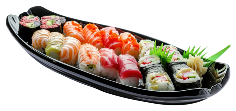 PNG Sushi platter dish plate food. - Powered by Adobe