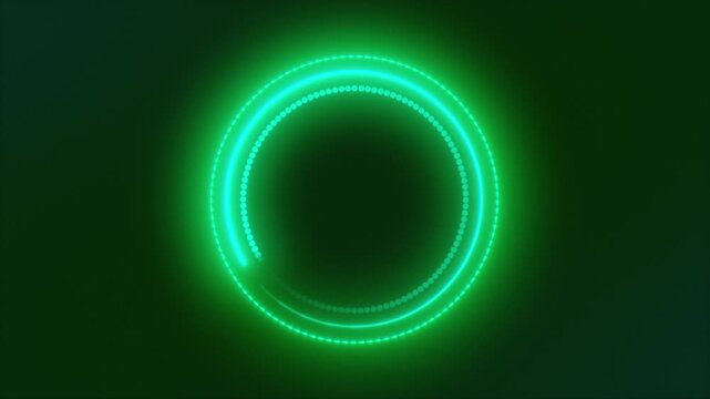 loop glowing neon green round frame