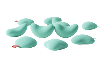 BABY TOYS - Light blue latex balloons scattered on a transparent background, ideal for party decorations and celebrations