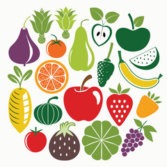 fruit and vegetable silhouette icons (1).eps