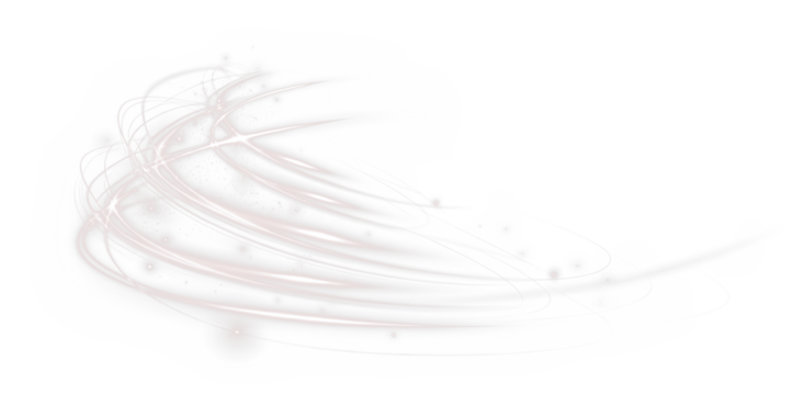 This abstract light trail PNG overlay on a transparent background features dynamic swirling lines and glowing particles, ideal for creative design projects.
