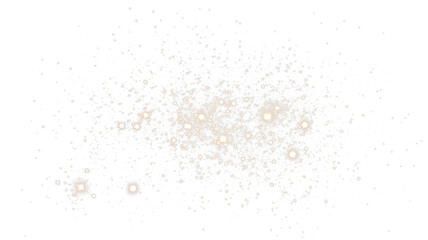 Starry light PNG overlay on a transparent background featuring scattered glowing elements. Ideal for use in photo editing and design projects.
