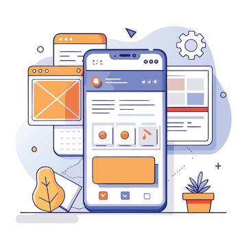 mobile first website wireframe  clean vector ui ux.eps