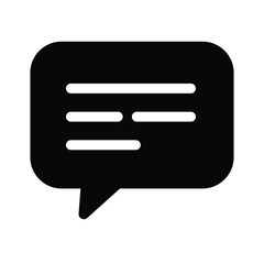 Simple Chat Bubble Silhouette Vector Illustration Symbolizing Dialogue, Conversation, and Text Messaging