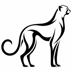 Cheetah just silhouette on white background
