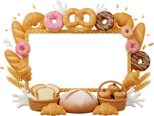 frame with bread