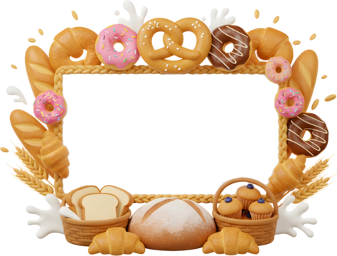 frame with bread - Powered by Adobe