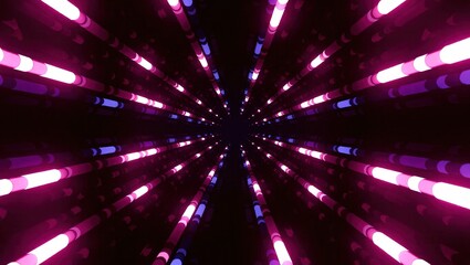 Abstract Tunnel of Pink and Purple Lights.